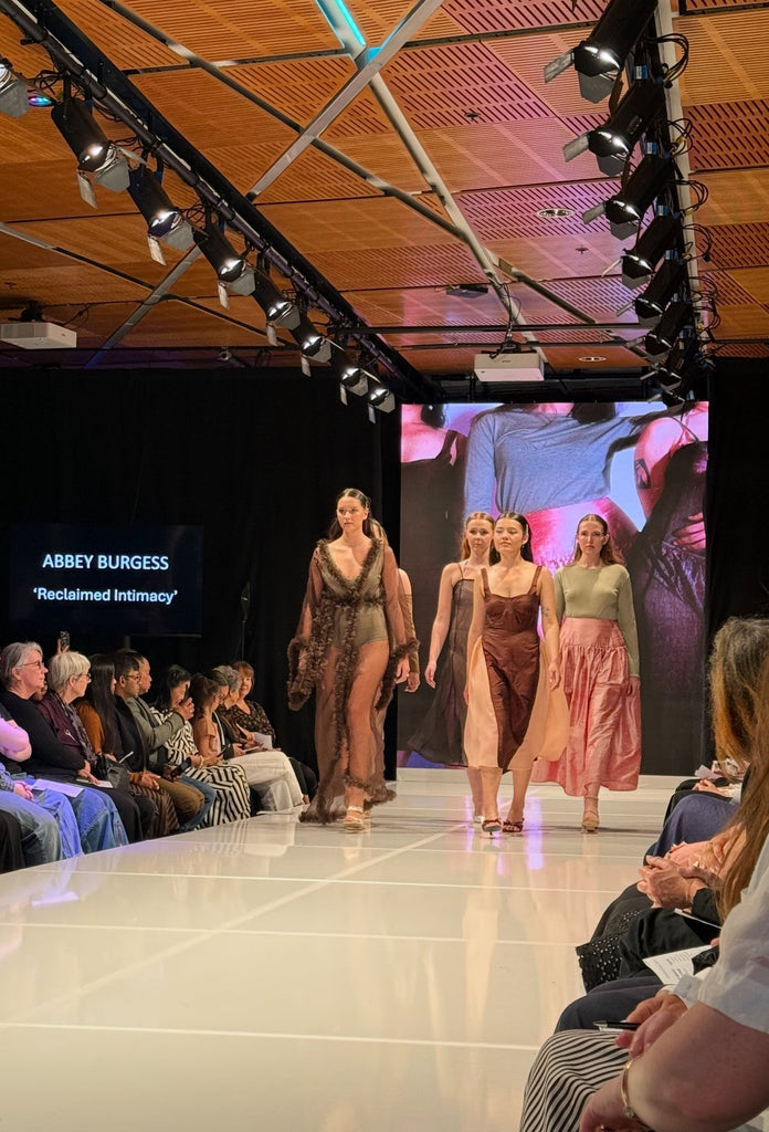 Otago Polytechnic Graduate Fashion Show 2025 runway presentation featuring student designer garments and creative construction.