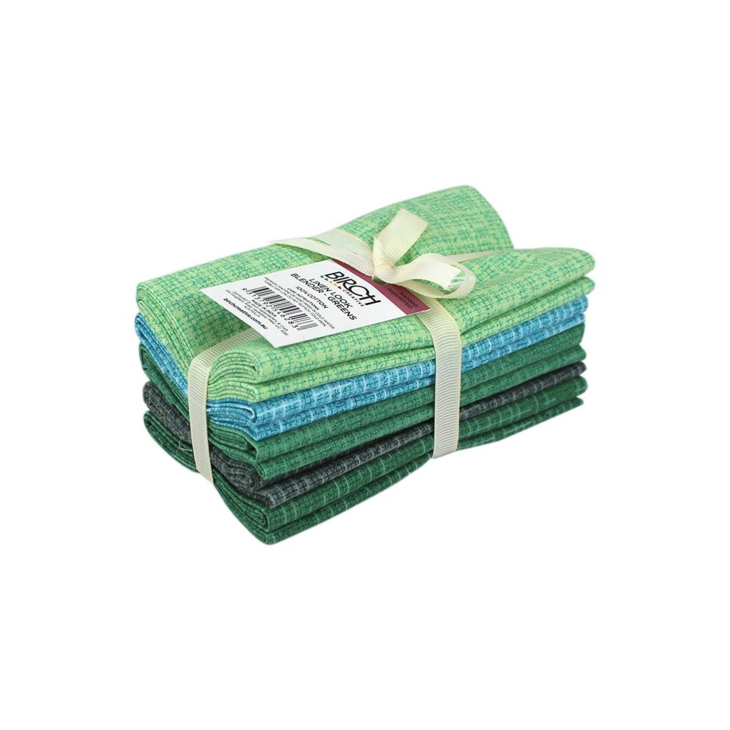 Cotton Fabric - Blender Greens (linen Look) Fat Quarter