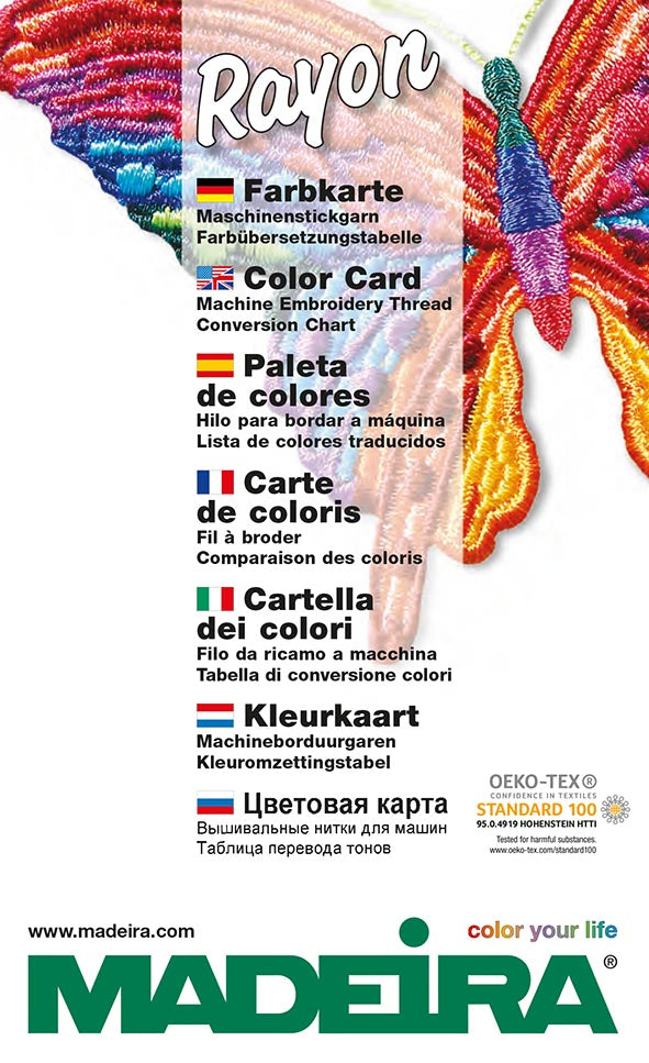 Madeira Rayon (200m) Physical Colour Card
