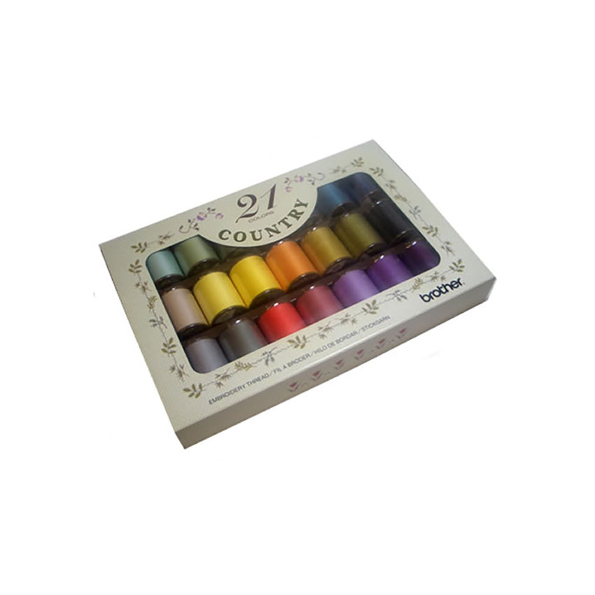 Brother Embroidery Thread - 21 Colour Country Pack
