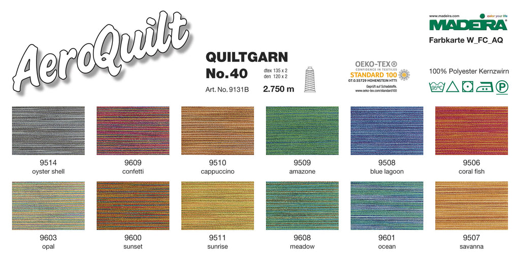 Madeira AeroQuilt Premium All Purpose Sewing Thread (Multi Colour / Variegated) - 2750m