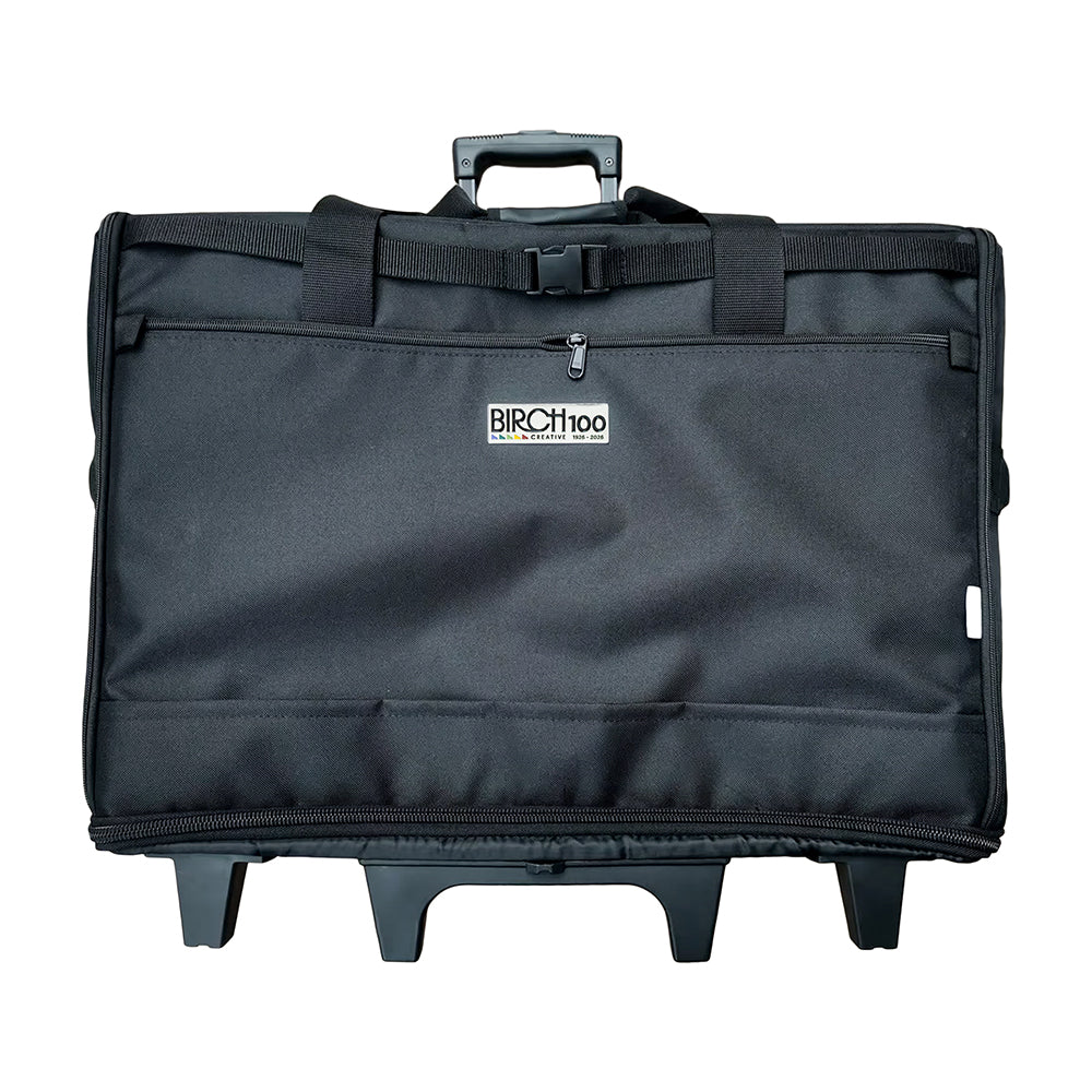 Extra large black sewing machine trolley bag with reinforced base and retractable handle