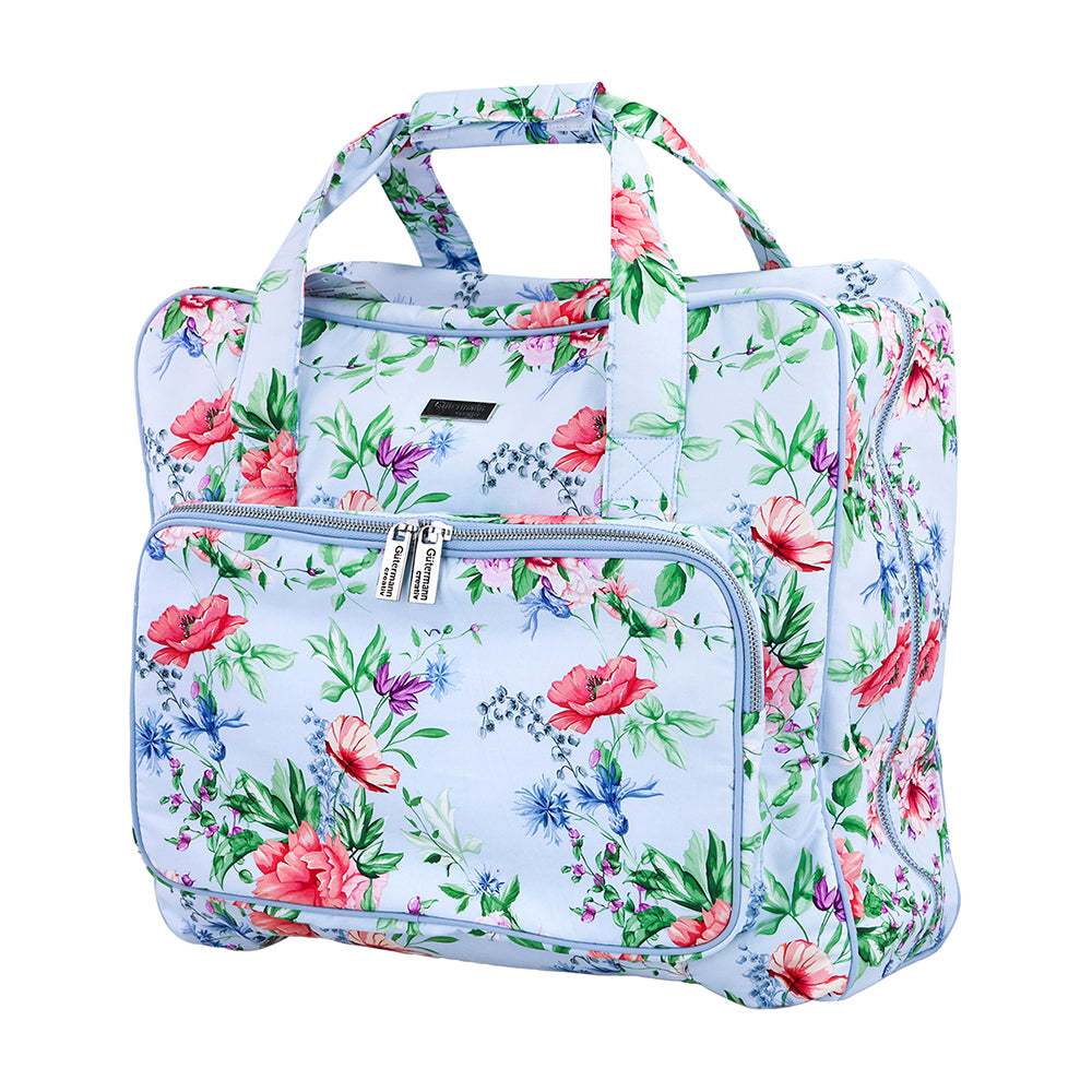 Gütermann x Birch Blooms pale blue floral sewing machine carry bag