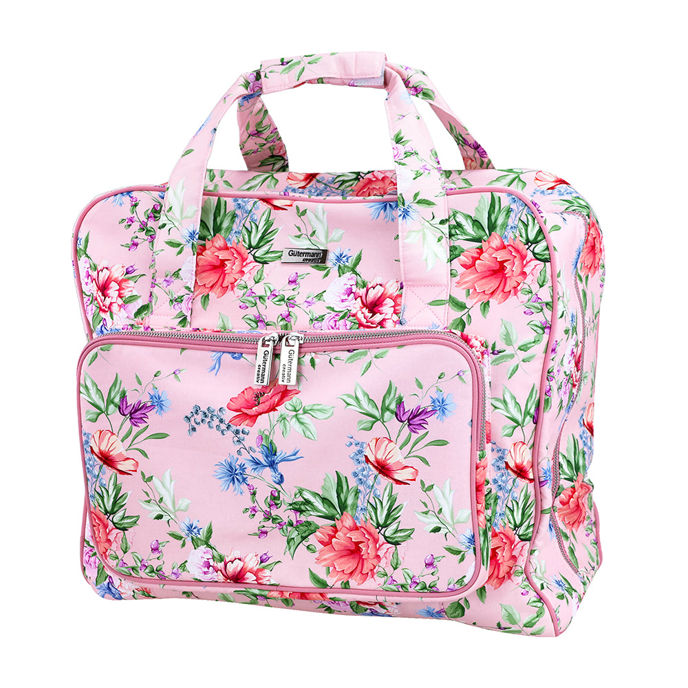 Gütermann x Birch Blooms pink floral sewing machine carry bag