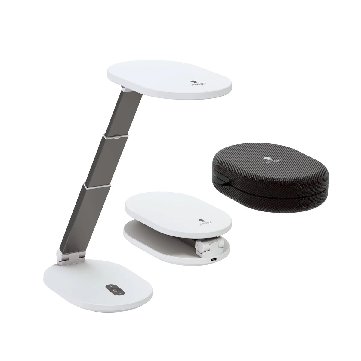 Daylight Foldi Go A35050 rechargeable folding desk lamp with carry case
