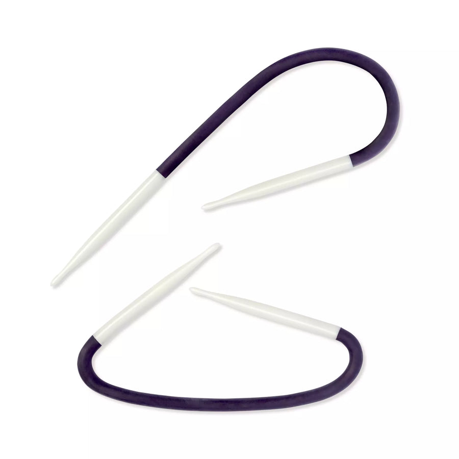 Prym YOGA cable-stitch needles bent into useful knitting shapes