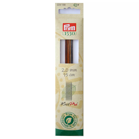 Prym KnitPro natural wood double-pointed needles 15cm in 2.00mm