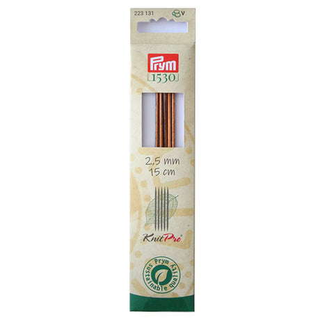 Prym KnitPro natural wood double-pointed needles 15cm in 2.50mm