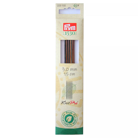 Prym KnitPro natural wood double-pointed needles 15cm in 3.00mm