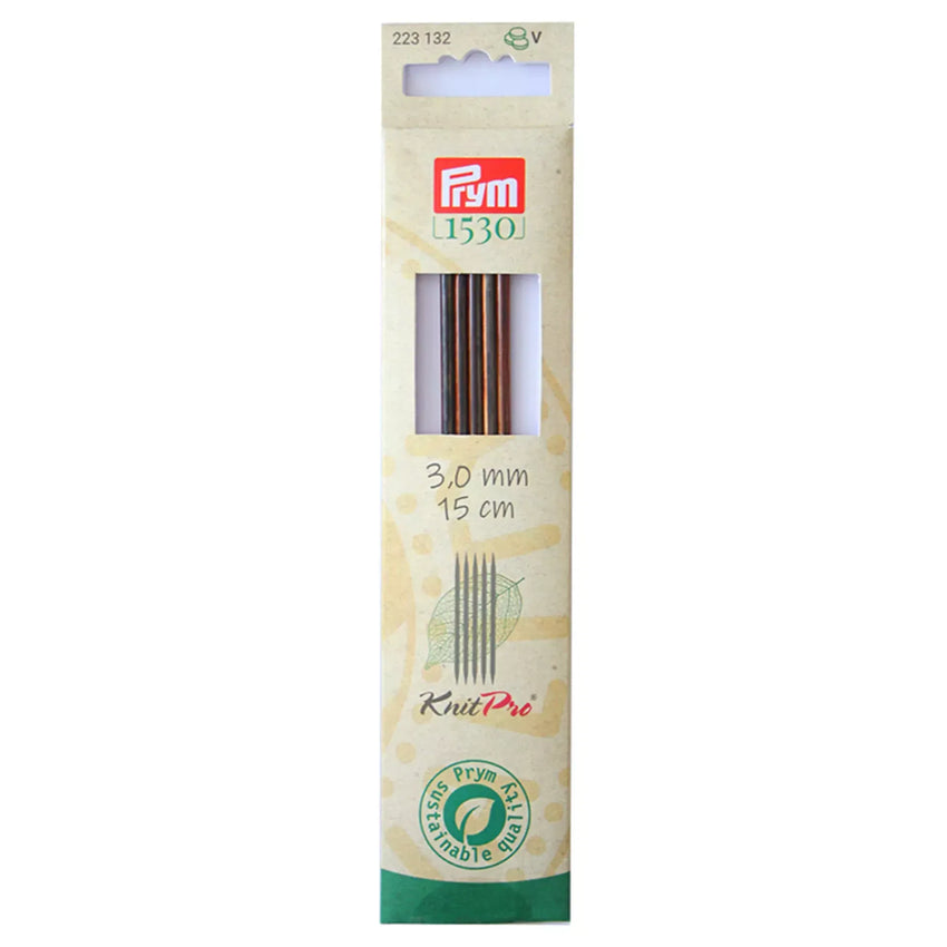 Prym KnitPro natural wood double-pointed knitting needles and packaging