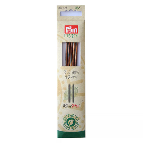 Prym KnitPro natural wood double-pointed needles 15cm in 3.50mm