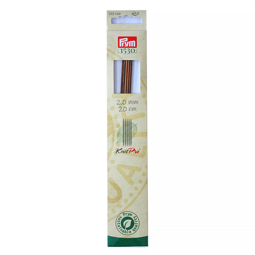 Prym KnitPro natural wood double-pointed needles 20cm in 2.00mm