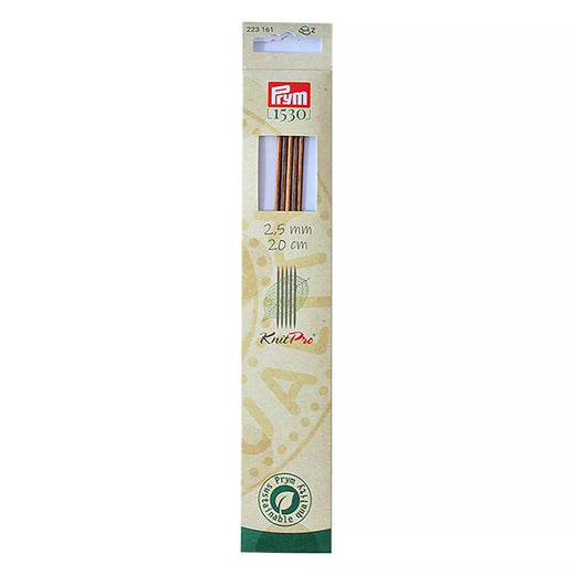 Prym KnitPro natural wood double-pointed needles 20cm in 2.50mm