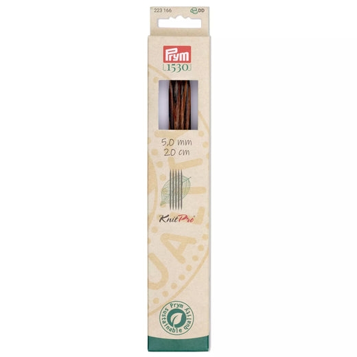 Prym KnitPro natural wood double-pointed needles 20cm in 5.00mm