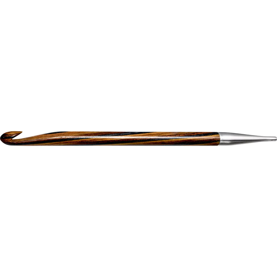 Prym Natural interchangeable Tunisian crochet hook tip in polished wood
