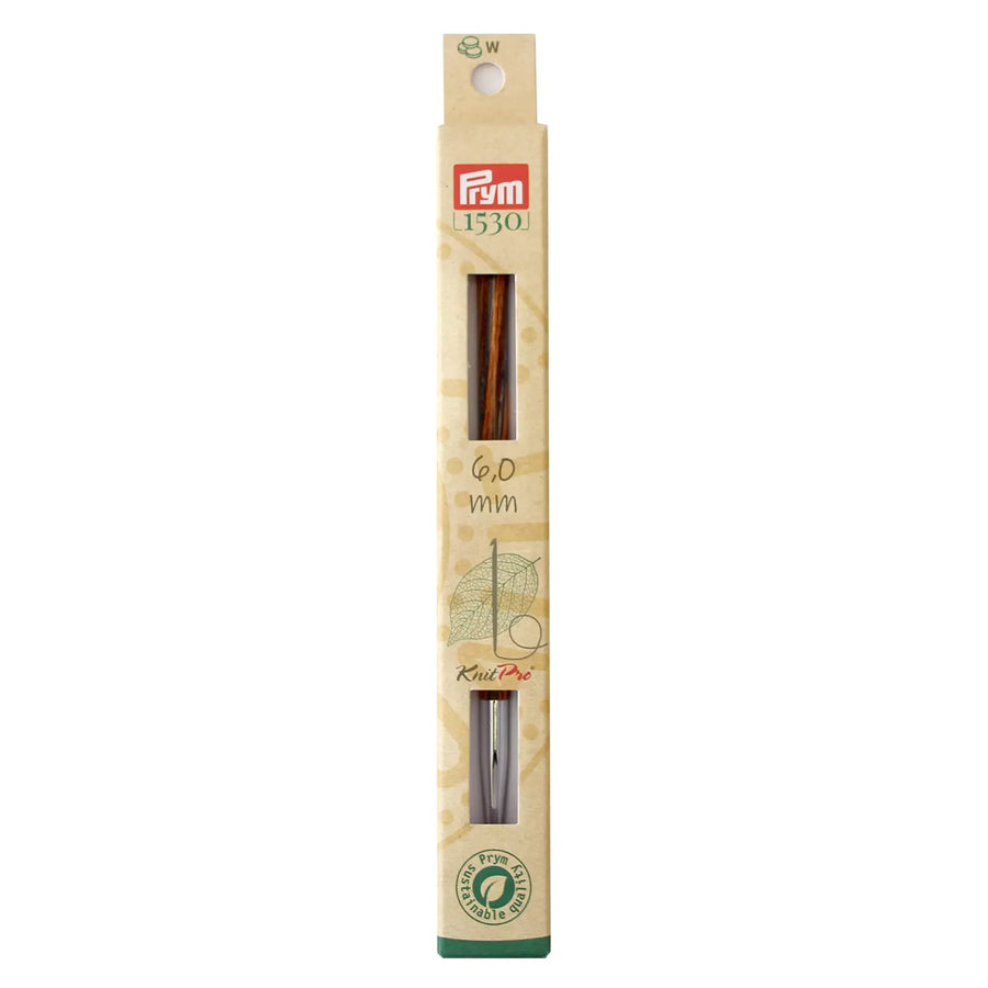 Prym Natural wooden Tunisian crochet hook tip and threaded metal connector