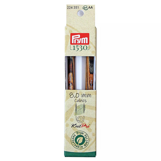 Prym KnitPro Natural Cubics 11.6cm interchangeable needle tips 8.00mm