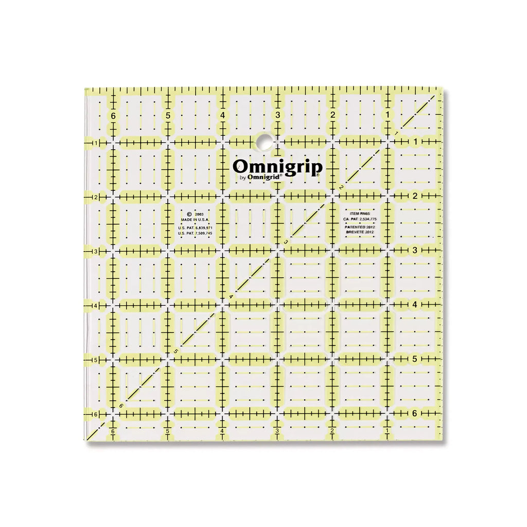 Prym Omnigrd Ruler 6.5 × 6.5 in – Non-Slip Patchwork & Sewing Ruler
