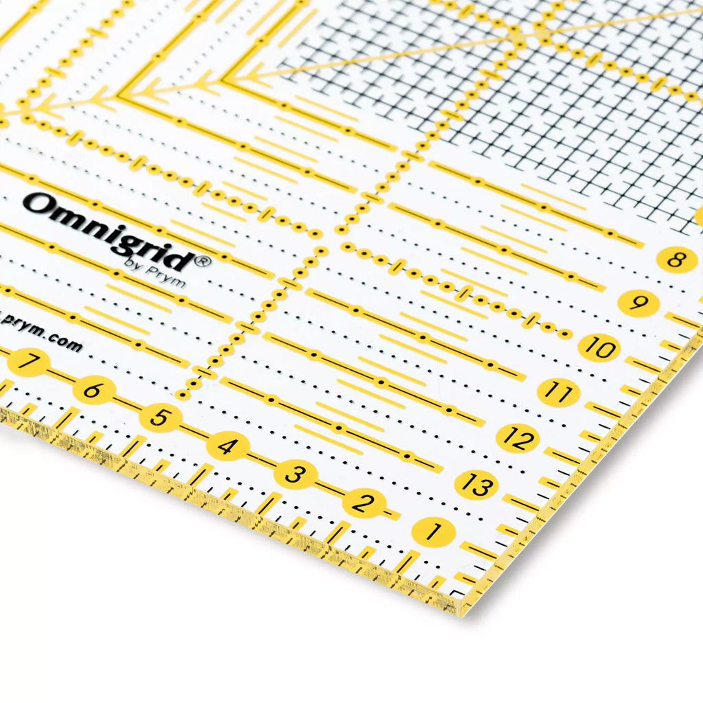 Prym Omnigrid Ruler 15 × 15 cm – Universal Square Sewing & Patchwork Ruler