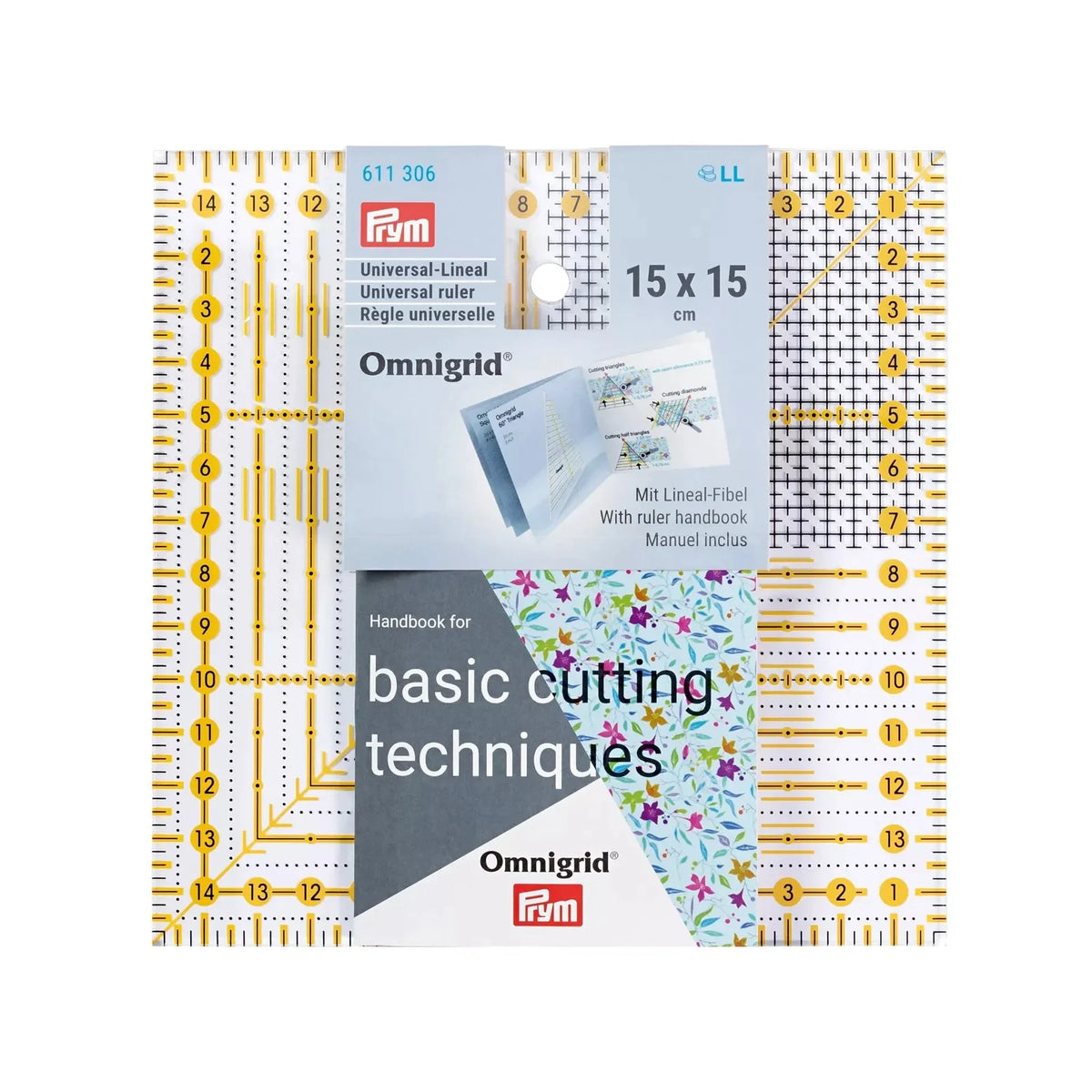 Prym Omnigrid Ruler 15x15cm | Square Sewing Ruler NZ – Direct Sewing ...