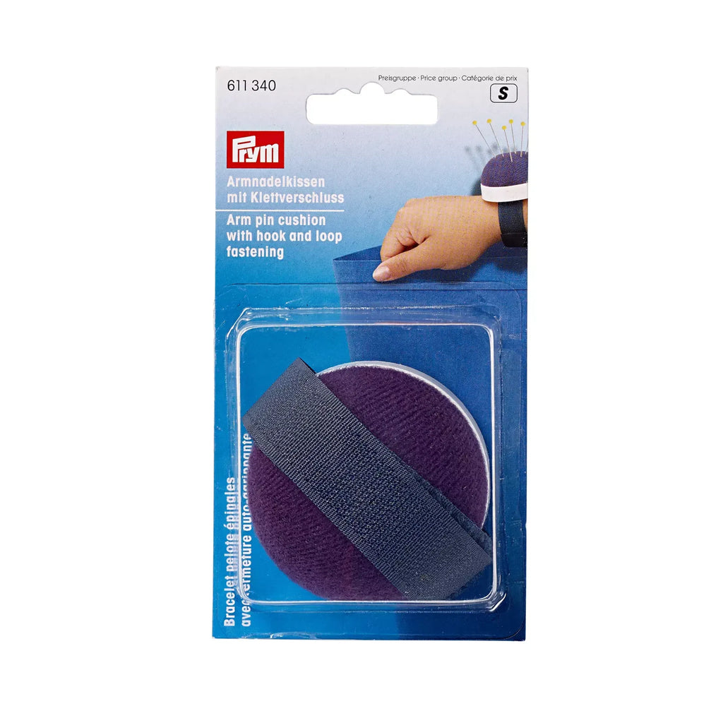 Prym Wrist Pin Cushion with Velcro Strap – Blue/Purple