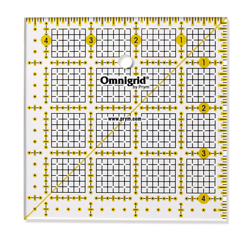 Prym Omnigrid Ruler 4.5 × 4.5″ – Compact Square Sewing Ruler