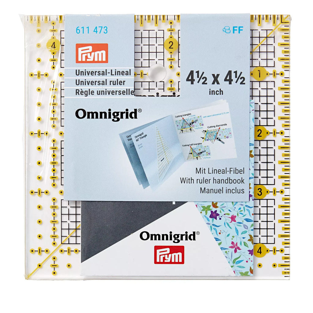 Prym Omnigrid Ruler 4.5 × 4.5″ – Compact Square Sewing Ruler