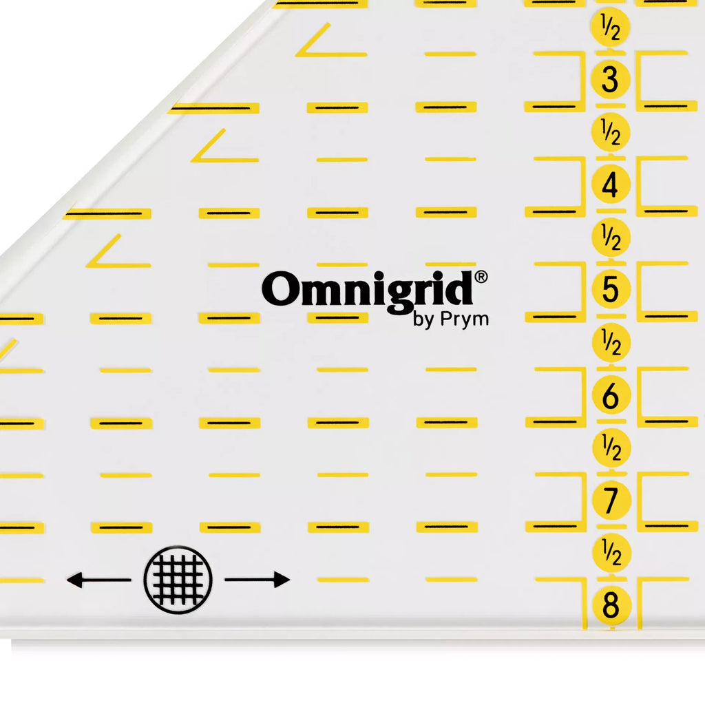 Prym Omnigrid Triangle Ruler – ¼ Square Triangle to 8 Inch