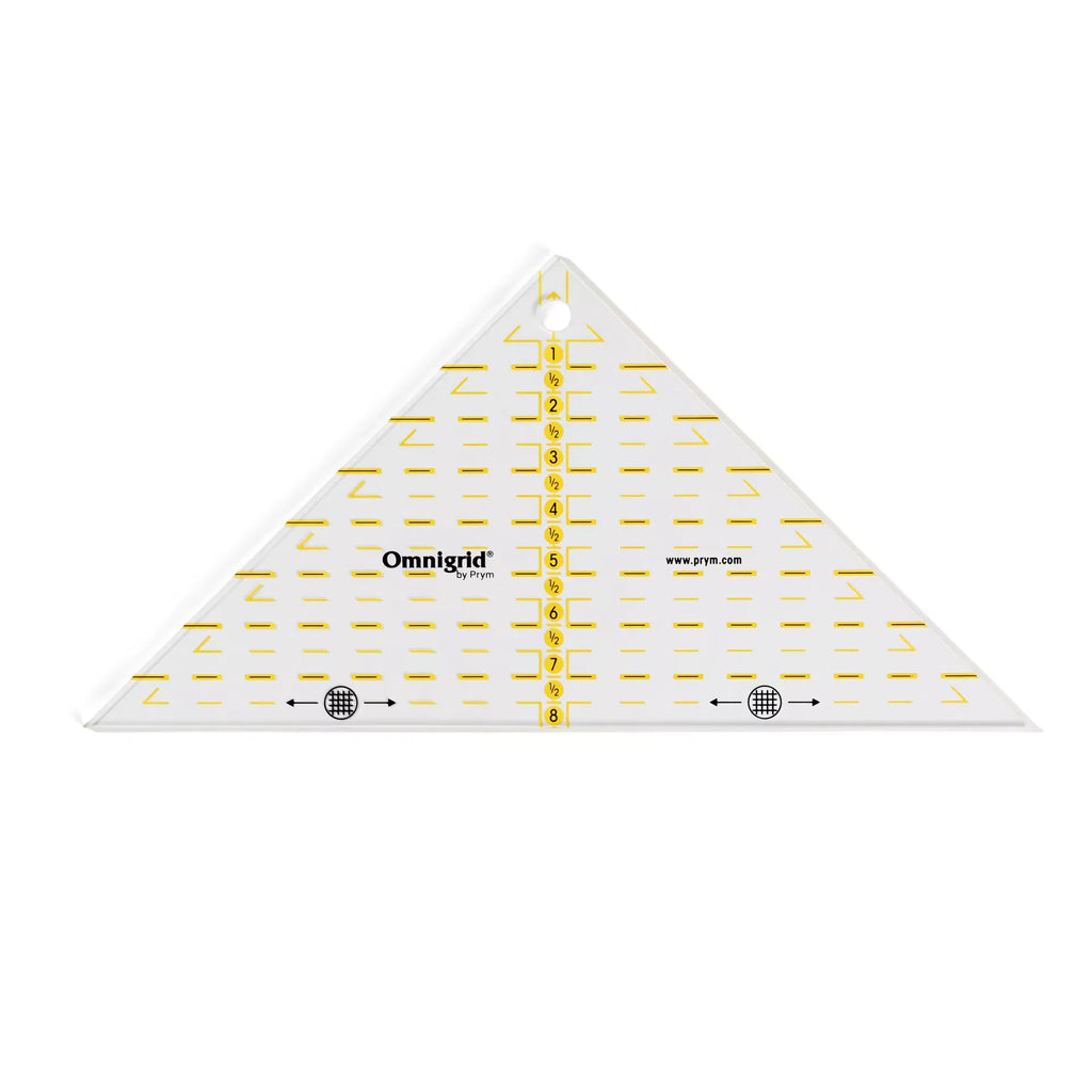 Prym Omnigrid Triangle Ruler – ¼ Square Triangle to 8 Inch