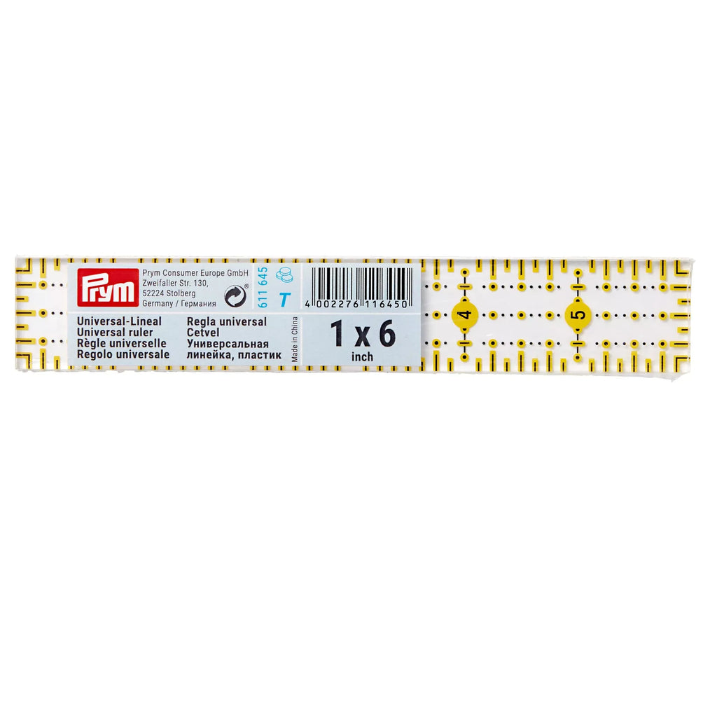 Prym Omnigrid Ruler 1 × 6 inch – Small Rectangle Sewing & Quilting Ruler