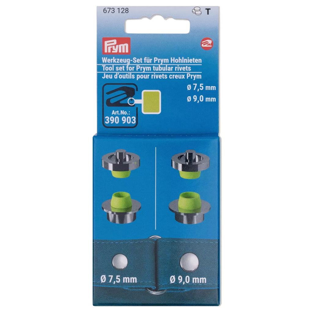 Prym VARIO Tool Set for Tubular Rivets Ø 7.5 mm & Ø 9 mm – 4-Piece Kit