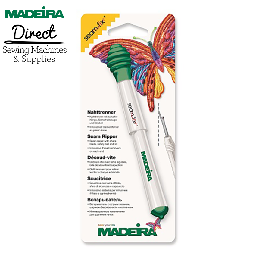 Madeira 9469 seam-fix seam ripper with safety ball and thread-removing ends