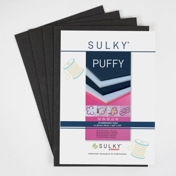 Gunold Sulky Puffy 3D Embroidery Foam Black Pack