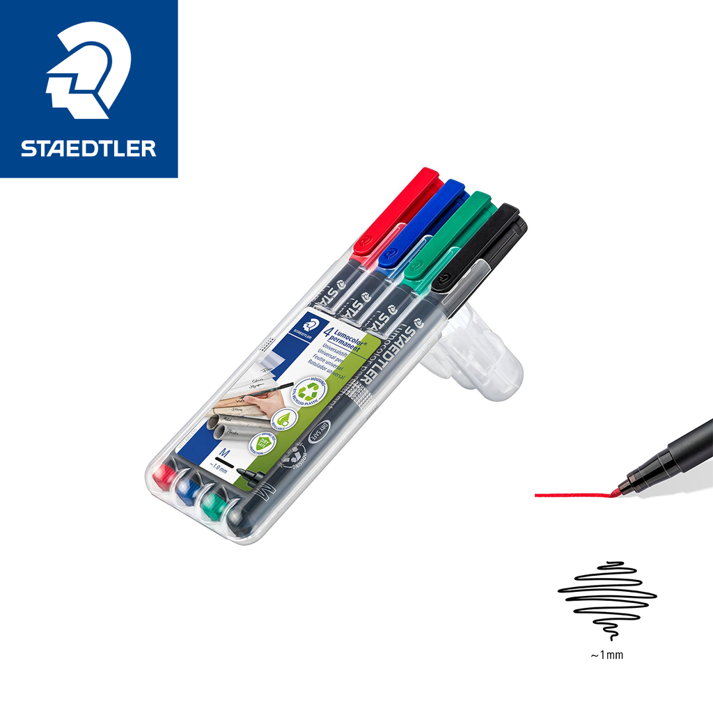 Staedtler Lumocolor Permanent Marker - Set of 4 Colours