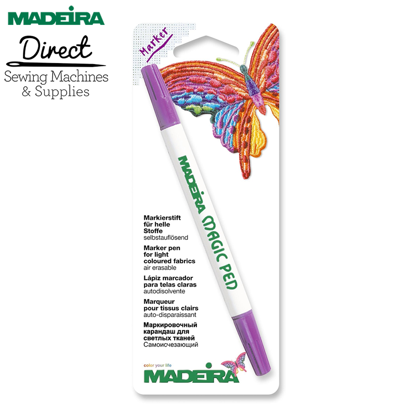 Madeira 9471MP purple air-erasable Magic Pen with fine and bold fabric-marking tips