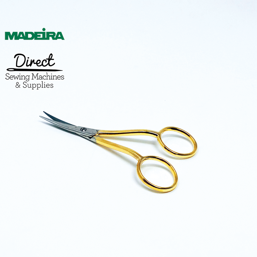 Madeira 9478 compact 24-carat gold-plated double-curved embroidery scissors
