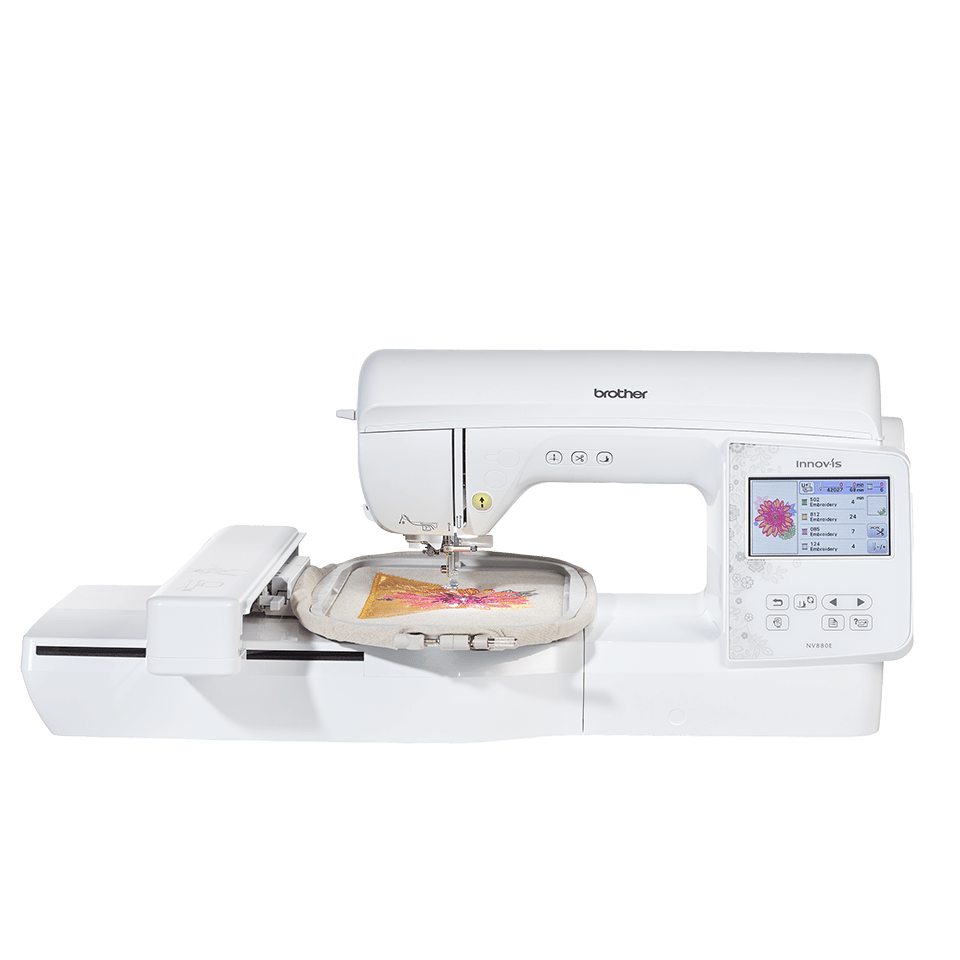 Brother Innov-is NV880E embroidery machine with hoop fitted