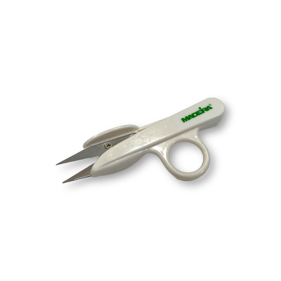 Madeira 9475N white spring-action thread snips with single grip loop