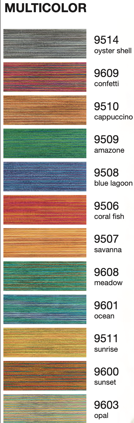 Madeira AeroQuilt 40 variegated quilting thread cones in assorted multicolours