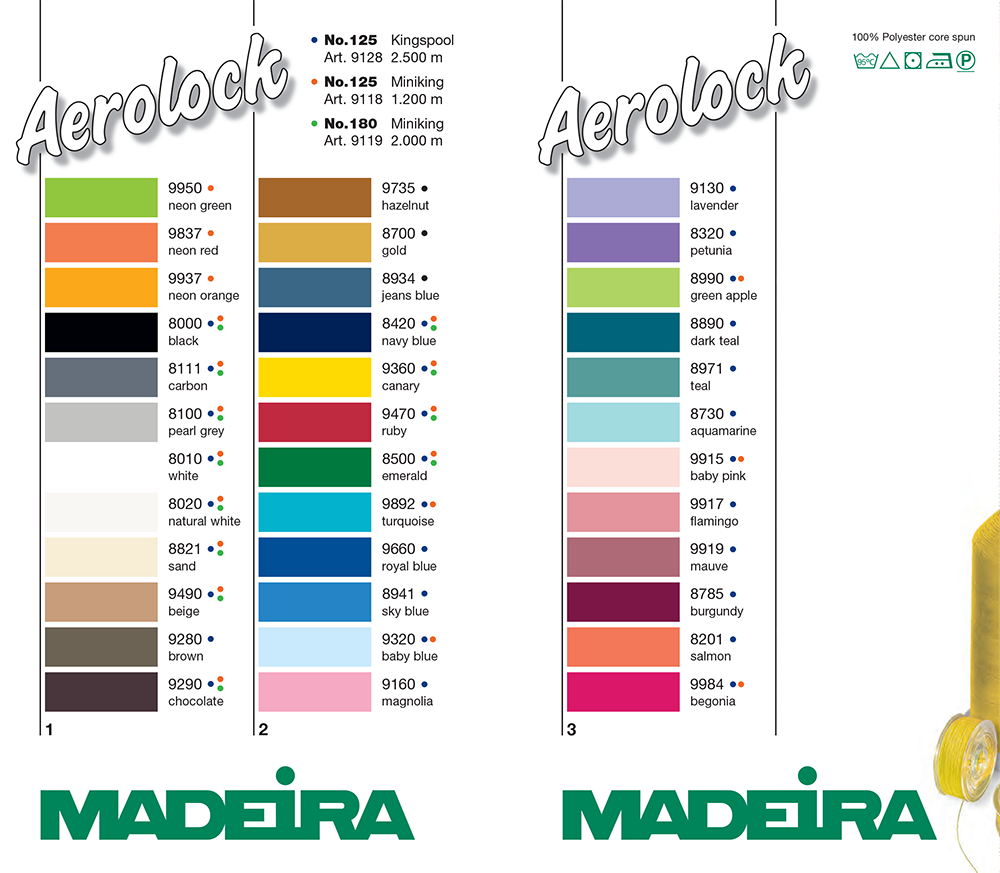 Madeira Aerolock Premium Overlocker Thread. 2500m