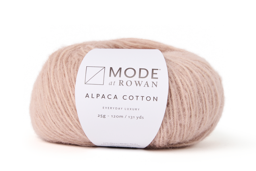 MODE at Rowan Alpaca Cotton yarn in Soft Satin shade 017