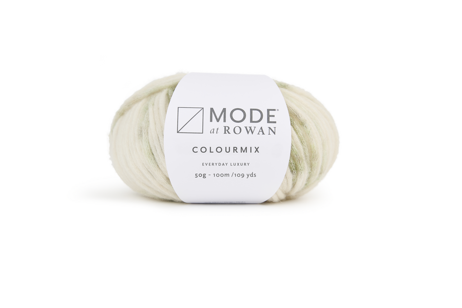 MODE at Rowan Colourmix Aran knitting yarn in Olive Greens 103, the shade used for the Cosmo cardigan