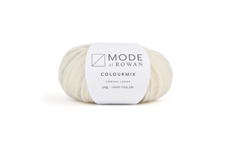 MODE at Rowan Colourmix Aran knitting yarn in Pebble Greys 104, used for the Apollo beanie and grey scarf
