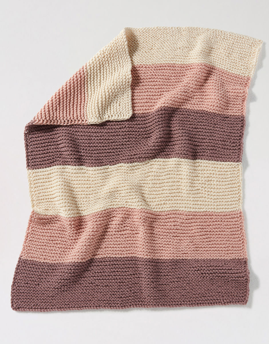 Wool and the Gang Dream Blanket Knitting Pattern for Shiny Happy Cotton, finished design example