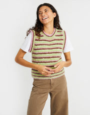 Wool and the Gang Gimme More Tank Knitting Pattern for Take Care Mohair, finished design example