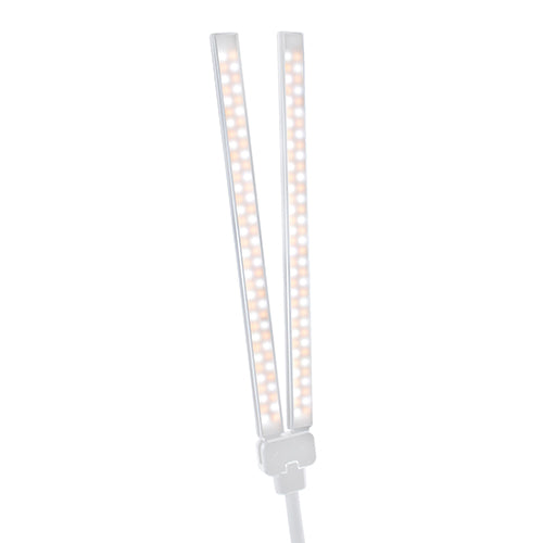 Two independently adjustable LED heads on the Triumph Duet floor lamp
