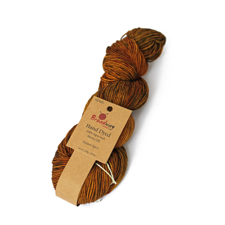Broadway Hand-Dyed Merino DK yarn colour 319 Autumn Spice