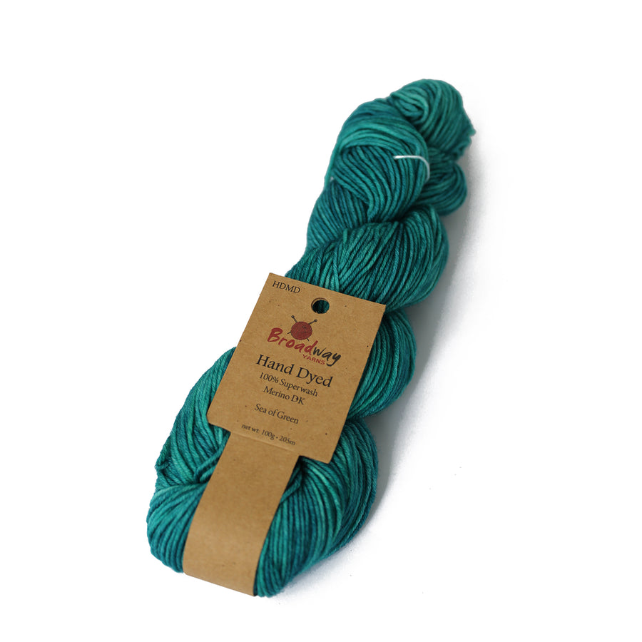 Broadway Hand-Dyed Merino DK yarn colour 322 Sea of Green