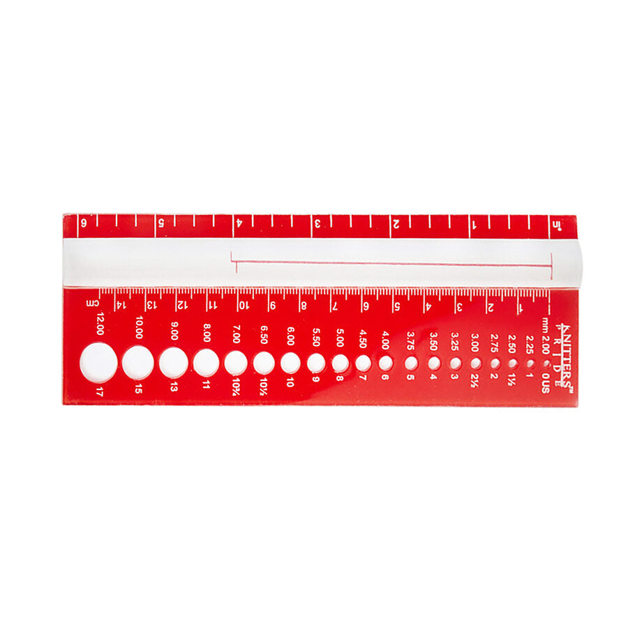 KnitPro 10701 Needle View Sizer showing sizes from 2mm to 12mm