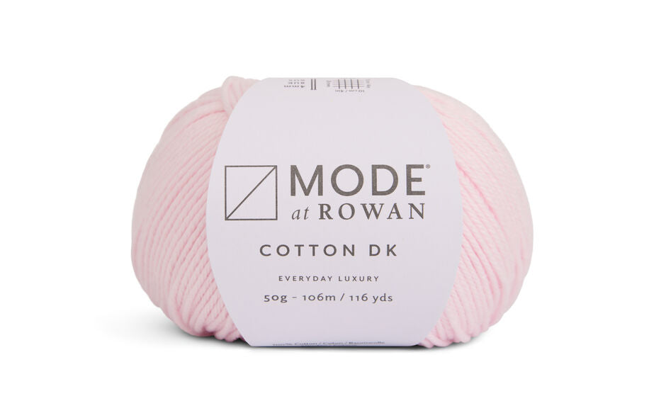MODE at Rowan Cotton DK 8 ply yarn in Bubblegum shade 017 for the Sigrid jumper